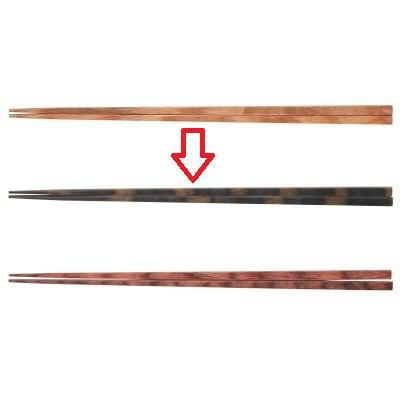 箸 23.5cm細6MM角箸 墨味