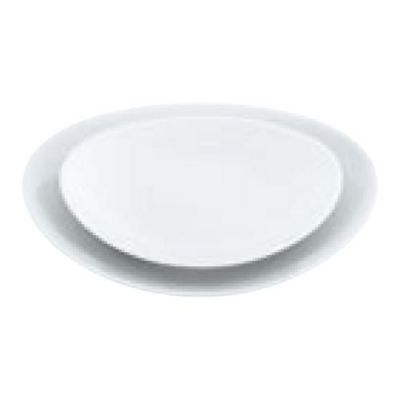 磁器 中華・洋食兼用食器 白楕円深皿 17cm