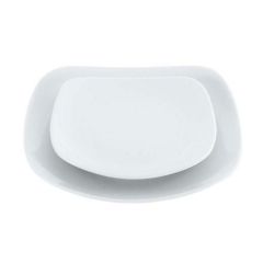 磁器 中華・洋食兼用食器 白撫角皿 15cm
