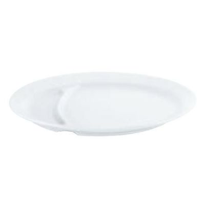磁器 中華・洋食兼用食器 白仕切餃子皿