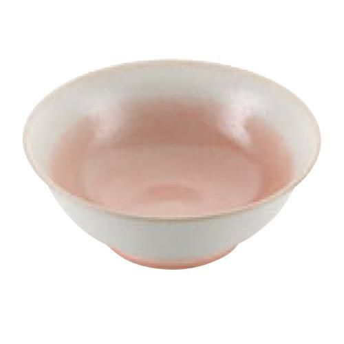 磁器 中華食器 釉彩ピンク 高台丼 6.8寸