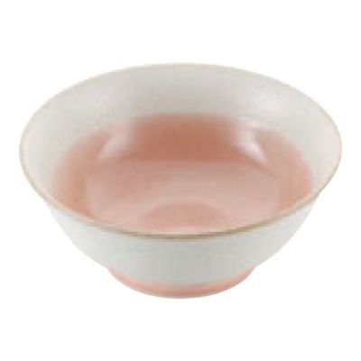 磁器 中華食器 釉彩ピンク 高台丼 6.5寸