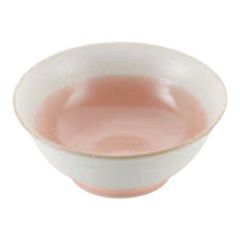 磁器 中華食器 釉彩ピンク 高台丼 6.5寸