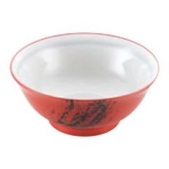【磁器 中華食器 赤釉筆流し 高台丼 6.5寸】 高さ87(mm)【グループA】