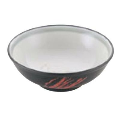 磁器 中華食器 黒釉筆流し 玉渕丼 7寸