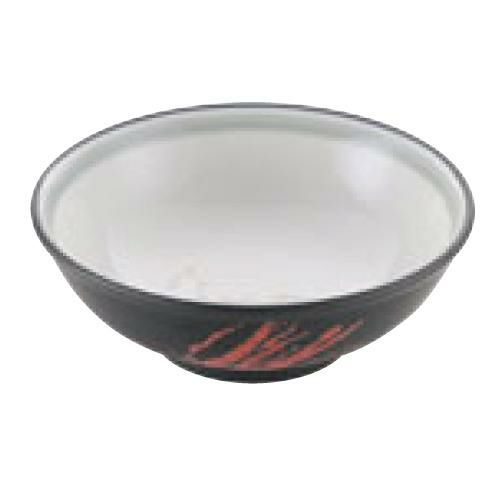 磁器 中華食器 黒釉筆流し 玉渕丼 7寸
