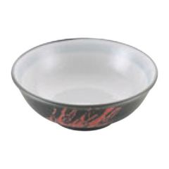 【磁器 中華食器 黒釉筆流し 玉渕丼 6.5寸】 高さ77(mm)【グループA】