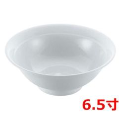磁器 中華食器 白リム 高台丼 6.5寸