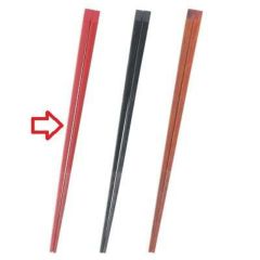 箸 1膳入 本漆天削朱紅色(スベリ止付)