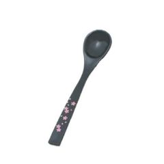 スプーン 新茶碗蒸しスプーン 黒に桜