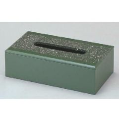 ティシュカバー ティッシュボックスグリーン乾漆吹雪