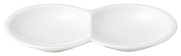 14cm浅口二つ仕切皿カリタ