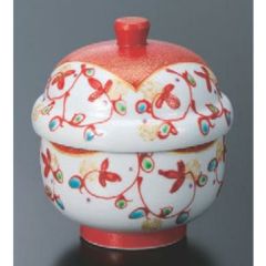 蒸碗 美鈴型蒸碗赤一珍緋彩唐草(有田焼)