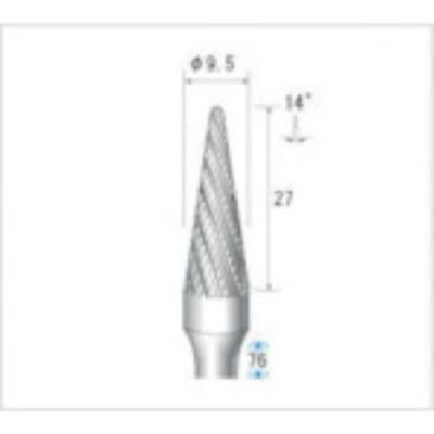 ナカニシ チタンコート超硬カッター テーパー(ダブルカット)刃径9.5mm