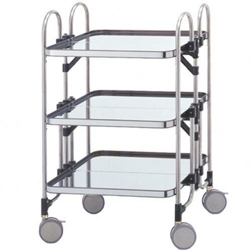 ニッセイ 折りたたみ式ステンレスワゴン【3段】 KEA-3  1台に付き送料2,000円