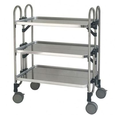 ニッセイ 折りたたみ式ステンレスワゴン【3段】 KEAM-3  1台に付き送料2,200円