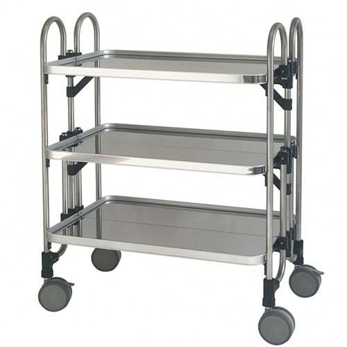 ニッセイ 折りたたみ式ステンレスワゴン【3段】KEAM-3(耐荷重30kg/段)幅763×奥行505×高さ958mm/1台に付き送料2,200円