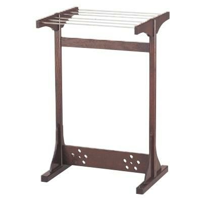 ステンレスパイプ付6本掛ケヤキ