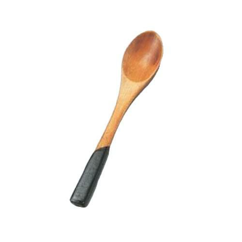 スプーン 蒸しスプーン 黒布目/すり漆