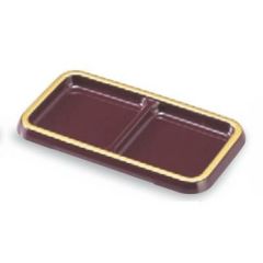 ティーバッグトレー 二ツ仕切ティーパックトレーマロン天金