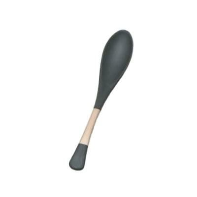 スプーン かゆスプーン 黒/シルバー塗分け