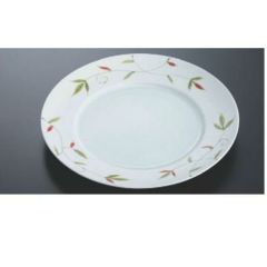 盛皿 洋皿グリーン一珍若草(有田焼) 20cm/洋食器