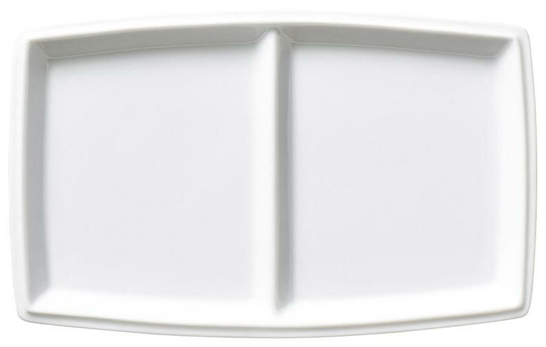 23cm長角二つ仕切りプレートシャンブル