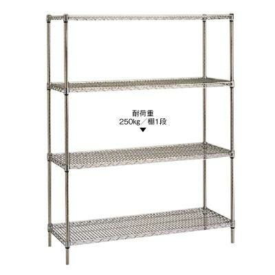 シェルフ【18-8 ステンレスエレクターシェルフ SMSシリーズ PS1590 4段 SMS610】 SMSシリーズ 幅605×奥行460×高さ1587