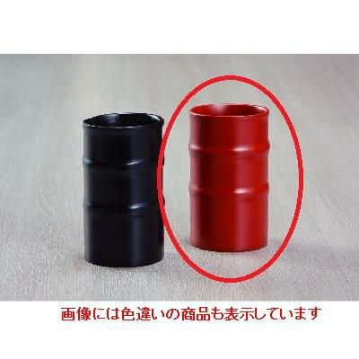 竹コップ(2段筋)(中)(朱)