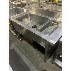 左ソイルド一槽シンク (ゴミ受け×2) BGあり 業務用 中古/送料