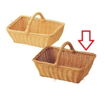 籐パン篭（手付）（ブラウン）