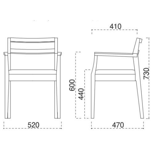 marukatsu(丸勝)　伊東1Nアーム椅子