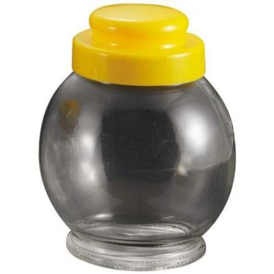 保存ビン ガラス製 地球型 イエロー 0.5L