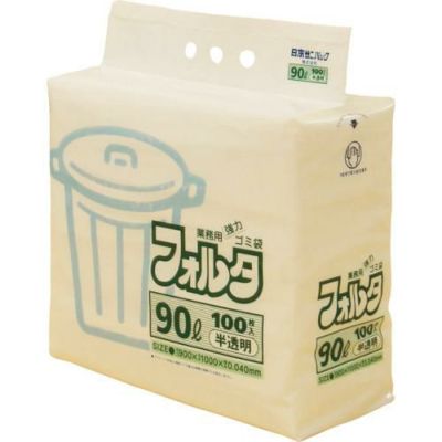 サニパック F-9H環優包装フォルタ90L白半透明 （1袋(PK)＝100枚入）