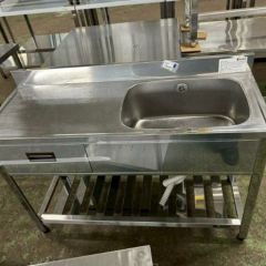 ステンレス製 1槽シンク 一槽水切付シンク BSM1-126R 1200×600×800