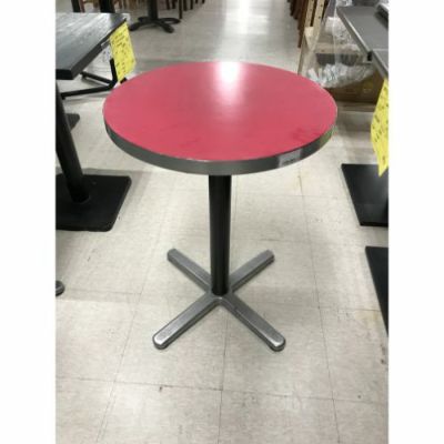 中古】赤天板 丸テーブル 幅500×高さ710 【送料別途見積】【業務用