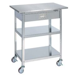 ステンレス一人用作業台(移動式・キャビネット付) SUA-075BS/外寸：幅750×奥行500×高さ860mm