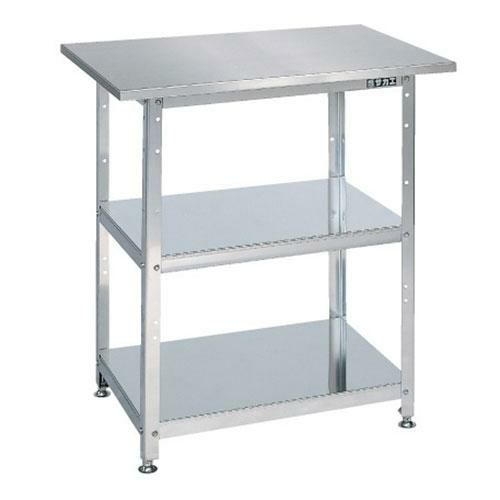 ステンレス一人用作業台(固定式) SU4-075/外寸：幅750×奥行500×高さ790mm