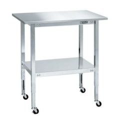 ステンレスフリーワゴン(天板付・高さ調整タイプ) STFW4-70T/外寸：幅750×奥行500×高さ720～920mm