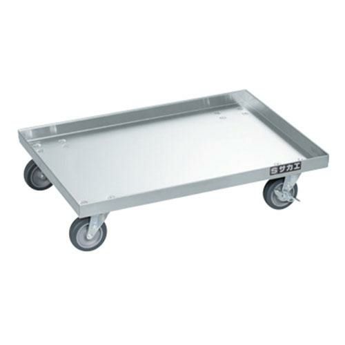 ステンレスコンテナ台車 エラストマー車仕様 SO-50奥行SU4/有効荷台寸法：幅536×奥行372×外寸高さ125mm【テンポス】