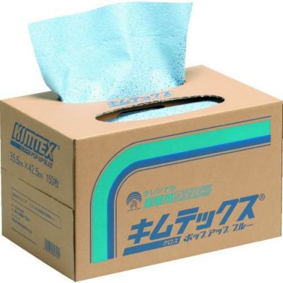 クレシア キムテックス ポップアップブルー 150枚×4/1Cs(箱)＝600枚