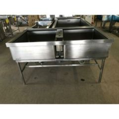 業務用/新品】【マルゼン】二槽シンク バックガードなし 両面式 前後面