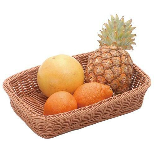 樹脂バスケット 角長 30号 91-005B 茶