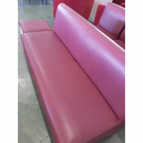 中古】三人掛けソファー ワインレッド 幅1450×奥行600×高さ720 座面高