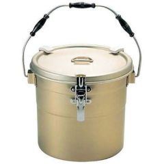 しゅう酸アルマイト 丸型二重食缶(クリップ付)238-A 10L φ280×225