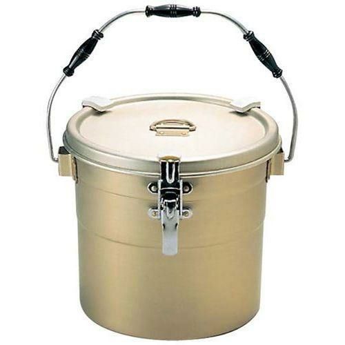 しゅう酸アルマイト 丸型二重食缶(クリップ付)238-A 10L φ280×225