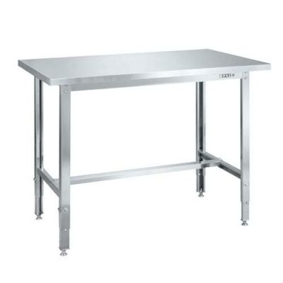 ステンレス高さ調整作業台(ステンレスカブセ天板) SUT4-157HCLC/外寸：幅1500×奥行750×高さ700～900mm