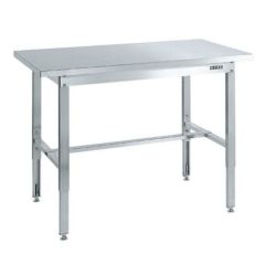ステンレス高さ調整作業台(ステンレスカブセ天板仕様) SUT4-157HC/外寸：幅2000×奥行750×高さ700～900mm