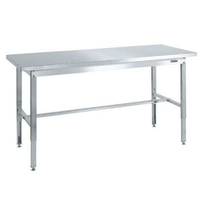 ステンレス高さ調整作業台(ステンレスカブセ天板仕様) SUT4-187HC/外寸：幅1800×奥行750×高さ700～900mm