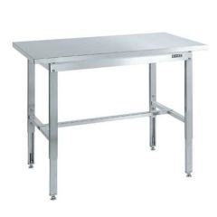 ステンレス高さ調整作業台(ステンレスカブセ天板仕様) SUT4-127PC/外寸：幅1200×奥行750×高さ700～900mm